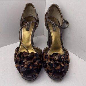 Dolce & Gabbana Brown Floral Heels